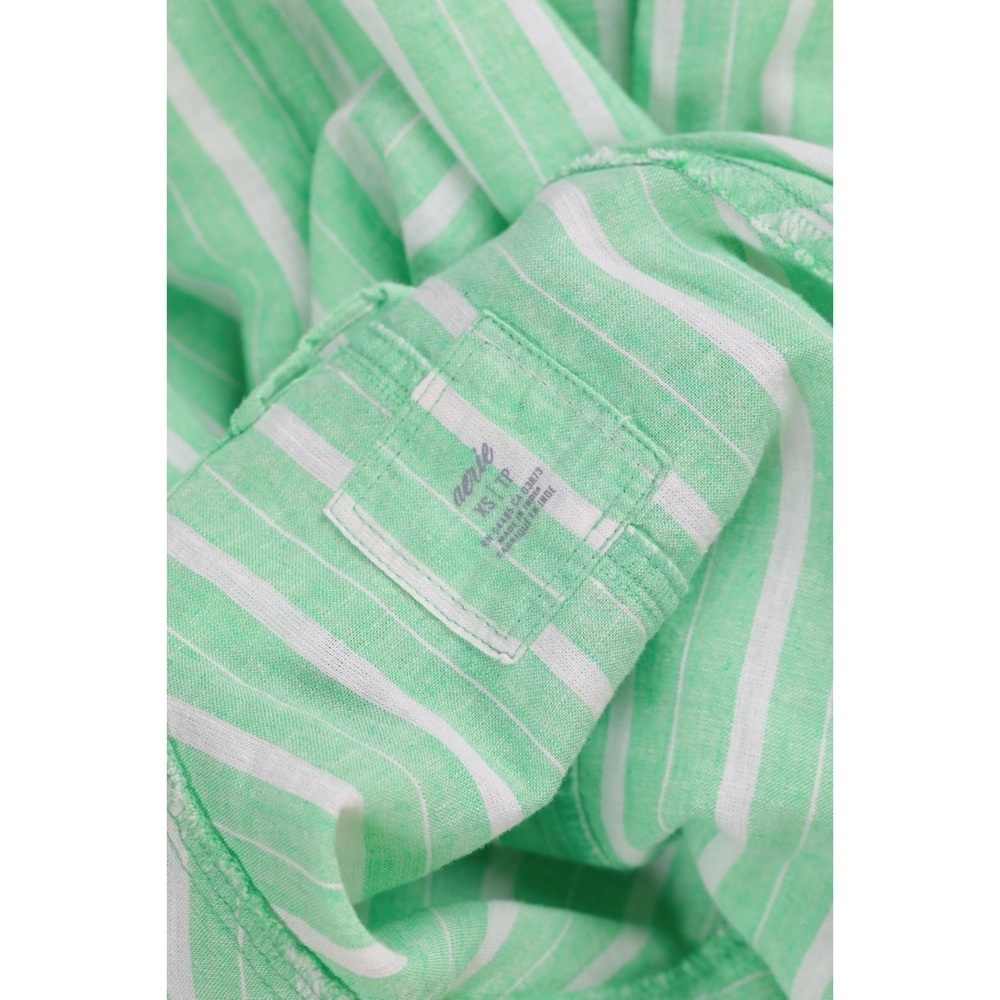 Sz XS Aerie Pool To Party Celebrity Green Linen Blend Cover Up Shirt NWOT - Picture 3 of 4